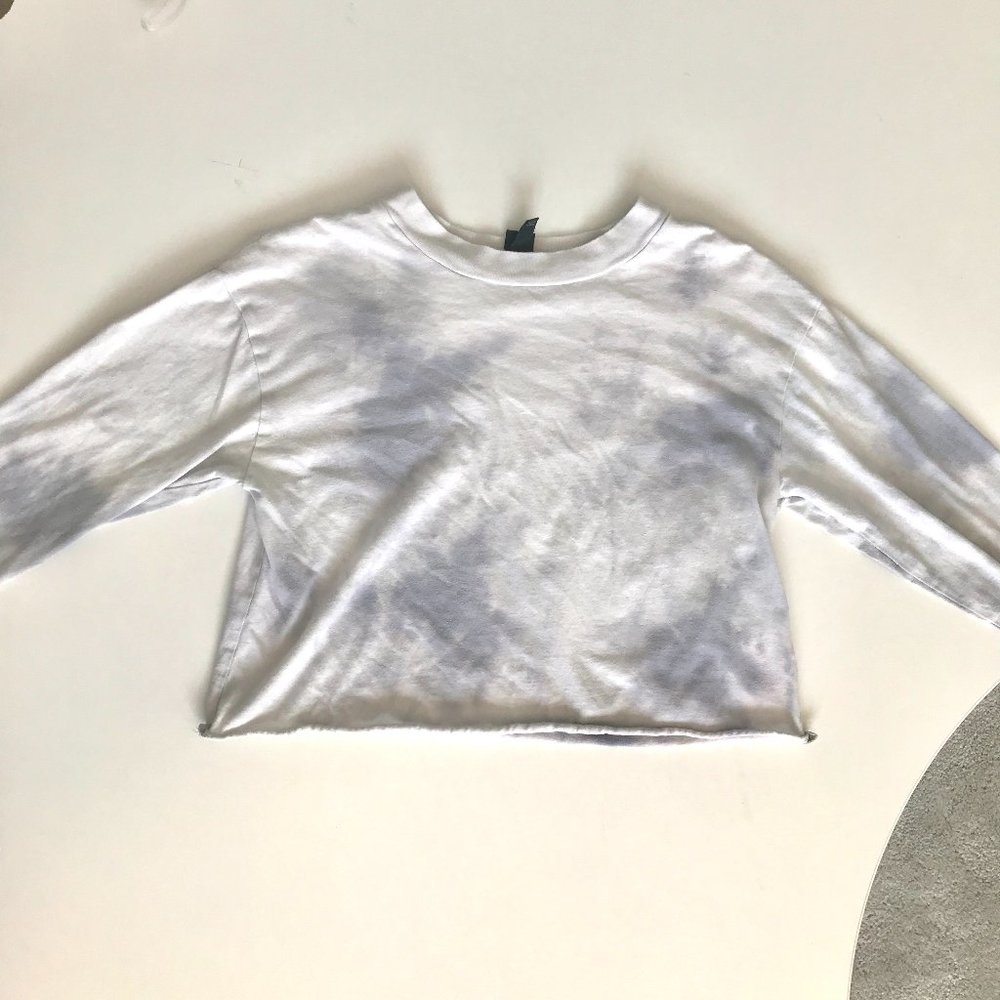 Wild Fable Long Sleeve Light Tie Dye Crop Top